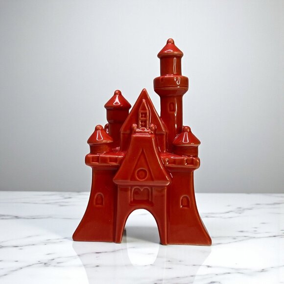 Disney Parks Authentic Original Red Ceramic Castle Collectible Decor Item - Picture 1 of 10